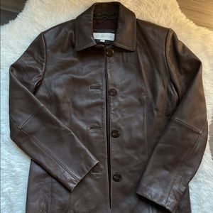 Chocolate brown leather jacket